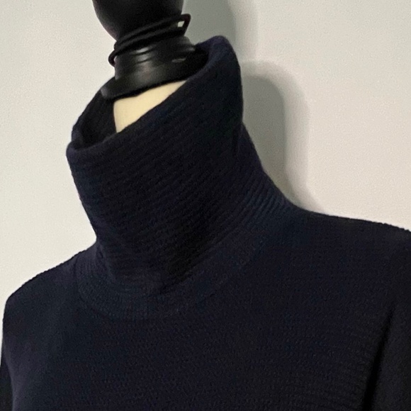 90 Degree by Reflex Cowl Neck Drawstring Sweater- Navy Sz L - Picture 4 of 5